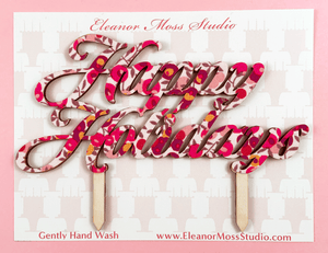 Happy Holidays Liberty of London Cake Topper