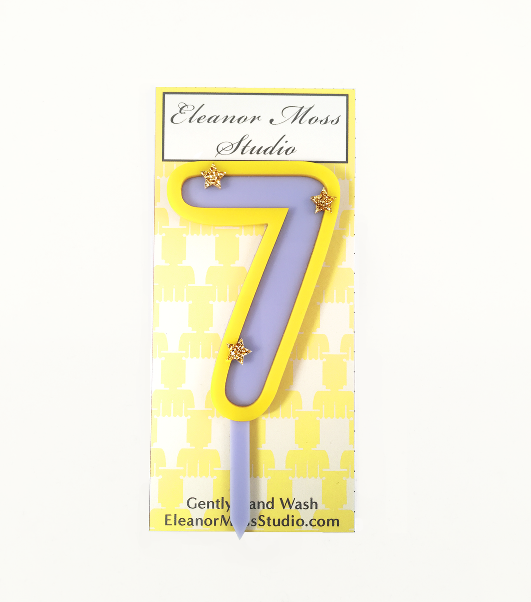 Number 7 Lavender/Yellow