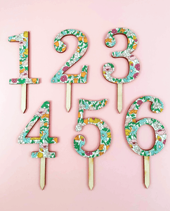 Liberty of London Numbers Cake Topper (Poppy Forest)