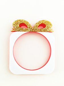 Holiday Bow Topper Red/Pink