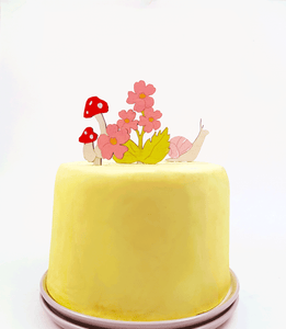 Mushroom and Flower Cake Topper
