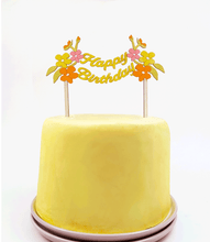 Happy Birthday to you Garland Cake Topper (Orange)