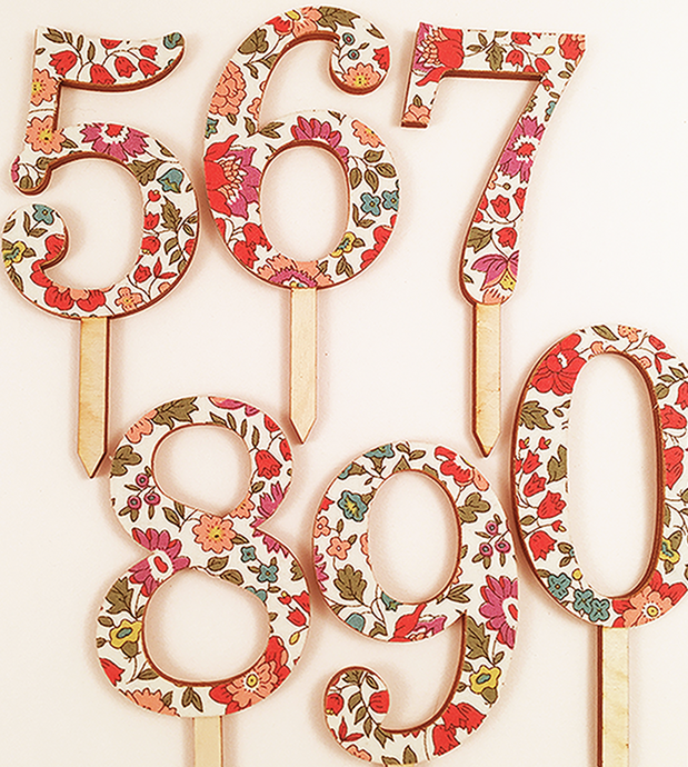 Danjo Liberty of London Numbers Cake Toppers
