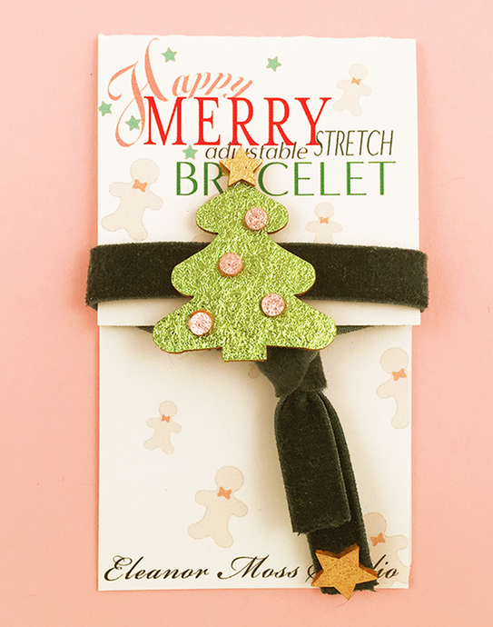 Happy Merry Green Tree Holiday Bracelet