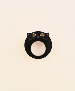 Kitty Cat Bangle Bracelet Black