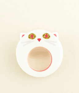 Kitty Cat Ring White