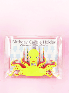 Octopus Birthday Candle Holder (Yellow)